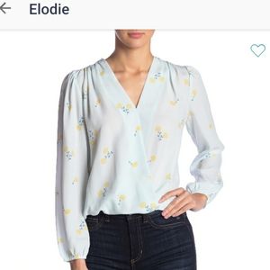 Elodie | Blue Surplice Blouse